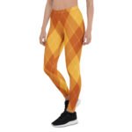 Orange Argyle Leggings Fall Diamond Pattern Yoga Pants