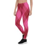 Pink Argyle Leggings Classic Diamond Pattern Yoga Pants
