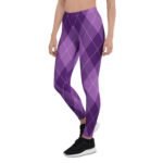 Purple Argyle Leggings Classic Diamond Pattern Yoga Pants