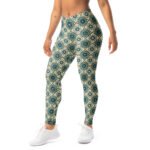 Green Mandala Leggings Boho Geometric Yoga Pants