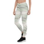 Green Striped Leggings Horizontal Stripe Yoga Pants