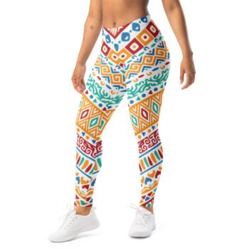 Colorful Tribal Leggings Vibrant Geometric Yoga Pants