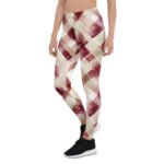 Burgundy Diamond Leggings Geometric Yoga Pants