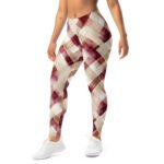 Burgundy Diamond Leggings Geometric Yoga Pants