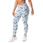 Blue Paisley Leggings Boho Swirl Yoga Pants