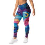 Cosmic Moon Leggings Vibrant Galaxy Yoga Pants