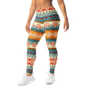 Bohemian Tribal Leggings Vibrant Ethnic Yoga Pants