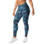 Galaxy Geometric Leggings Blue Space Starry Yoga Pants