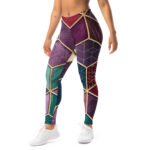 Stained Glass Geometric Leggings Purple Gold Yoga Pants