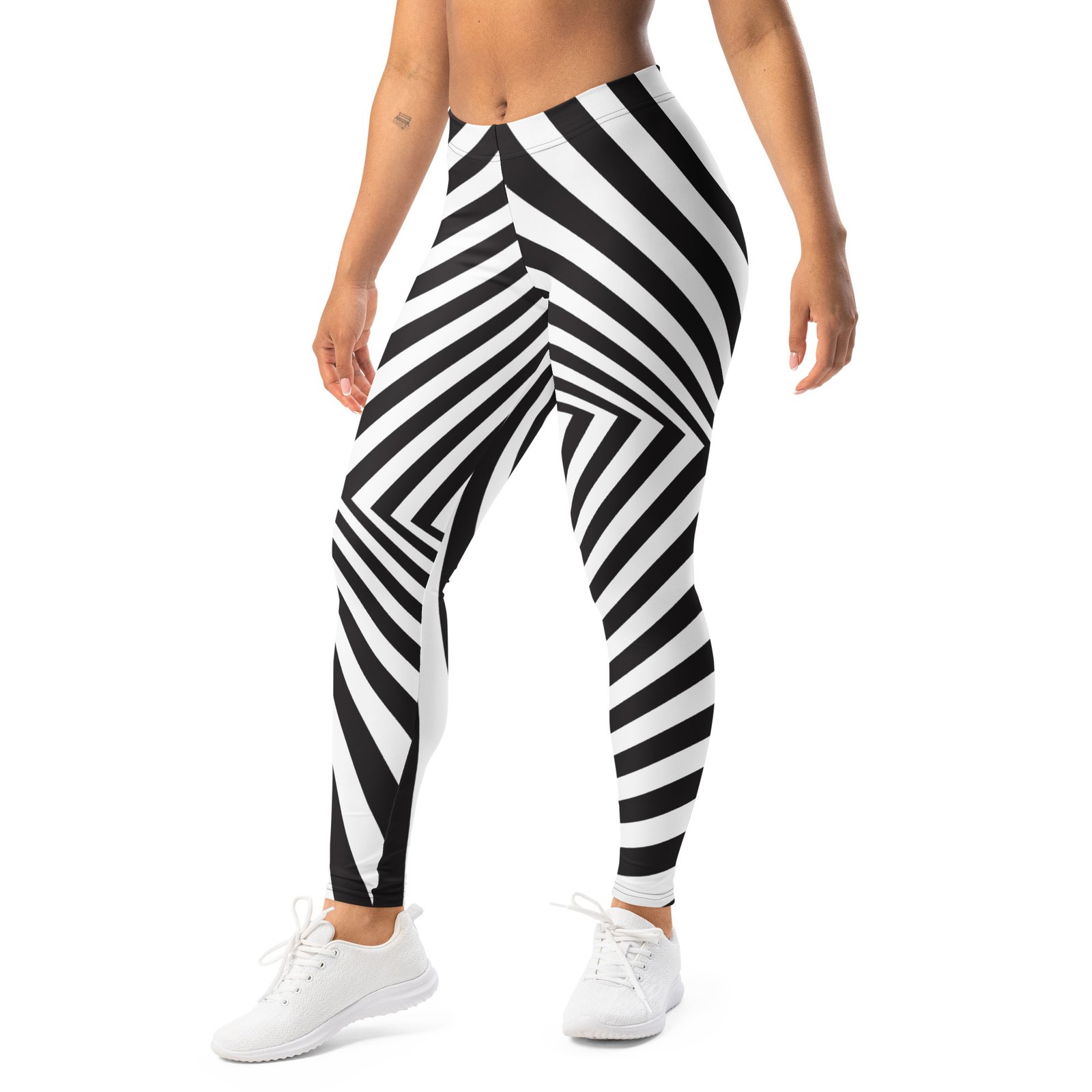 Optical Illusion Leggings Black & White Yoga Pants Optical Illusion Leggings Black & White Yoga Pants
