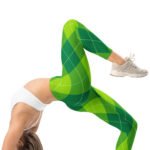 Green Argyle Leggings Classic Diamond Pattern Yoga Pants
