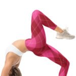 Pink Argyle Leggings Classic Diamond Pattern Yoga Pants