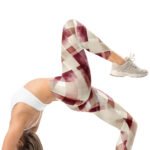 Burgundy Diamond Leggings Geometric Yoga Pants