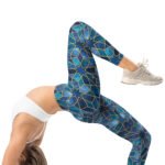 Galaxy Geometric Leggings Blue Space Starry Yoga Pants