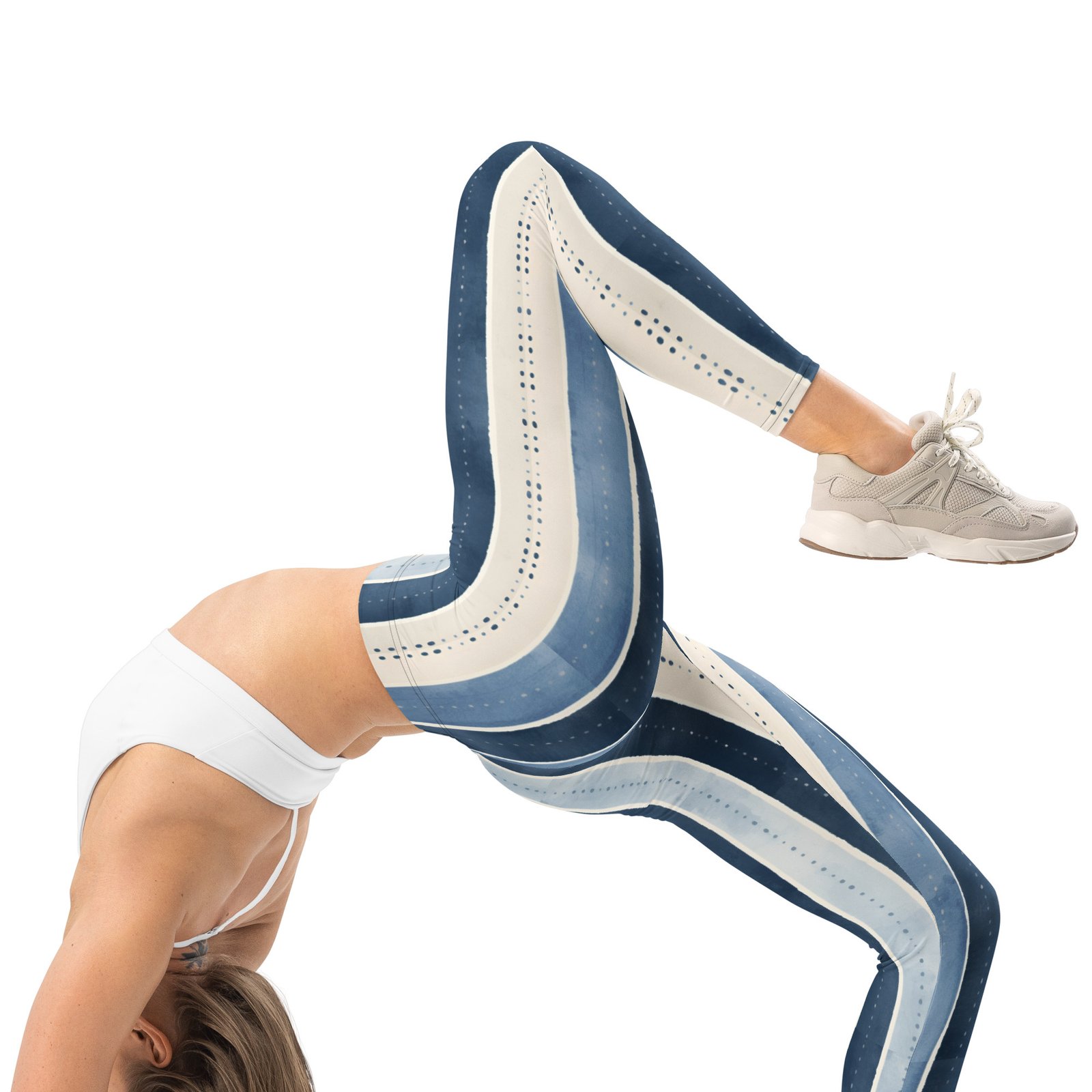 Denim Stripe Leggings Blue Faux Jean Print Yoga Pants Denim Stripe Leggings Blue Faux Jean Print Yoga Pants