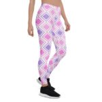 Pink Purple Geometric Leggings Diamond Yoga Pants