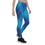 Blue Argyle Leggings Classic Diamond Pattern Yoga Pants