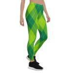 Green Argyle Leggings Classic Diamond Pattern Yoga Pants