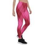 Pink Argyle Leggings Classic Diamond Pattern Yoga Pants