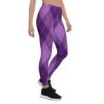 Purple Argyle Leggings Classic Diamond Pattern Yoga Pants
