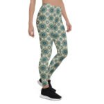 Green Mandala Leggings Boho Geometric Yoga Pants