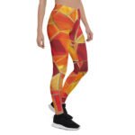 Stained Glass Leggings Red Orange Geometric Yoga Pants