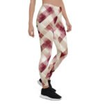 Burgundy Diamond Leggings Geometric Yoga Pants
