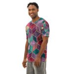 Geometric Cube T Shirt 3d Jewel Tone All Over Print Tee