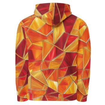 Orange Street Art Hoodie - Abstract Geometric Pullover