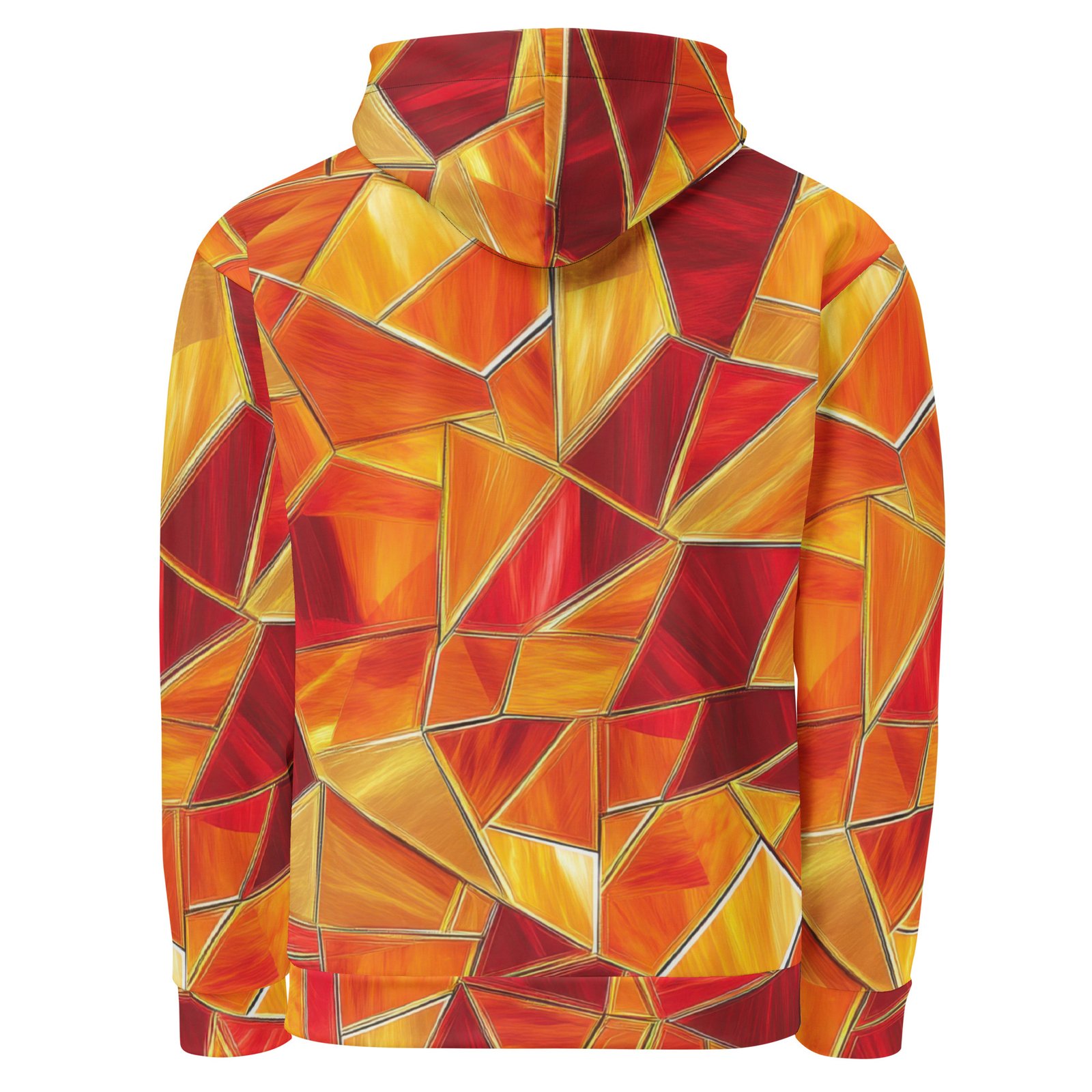 Orange Street Art Hoodie - Abstract Geometric Pullover Orange Street Art Hoodie - Abstract Geometric Pullover