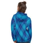 Blue Argyle Hoodie Classic Diamond Pattern Pullover
