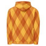 Orange Argyle Hoodie Classic Diamond Pattern Pullover