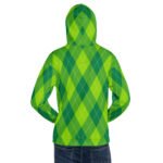 Green Argyle Hoodie Classic Diamond Pattern Pullover