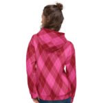 Pink Argyle Hoodie Classic Diamond Pattern Pullover