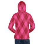 Pink Argyle Hoodie Classic Diamond Pattern Pullover