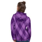 Purple Argyle Hoodie Classic Diamond Pattern Pullover