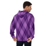 Purple Argyle Hoodie Classic Diamond Pattern Pullover