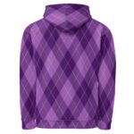 Purple Argyle Hoodie Classic Diamond Pattern Pullover