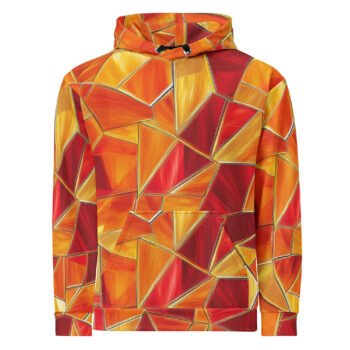 Orange Street Art Hoodie - Abstract Geometric Pullover