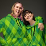 Green Argyle Hoodie Classic Diamond Pattern Pullover