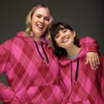 Pink Argyle Hoodie Classic Diamond Pattern Pullover