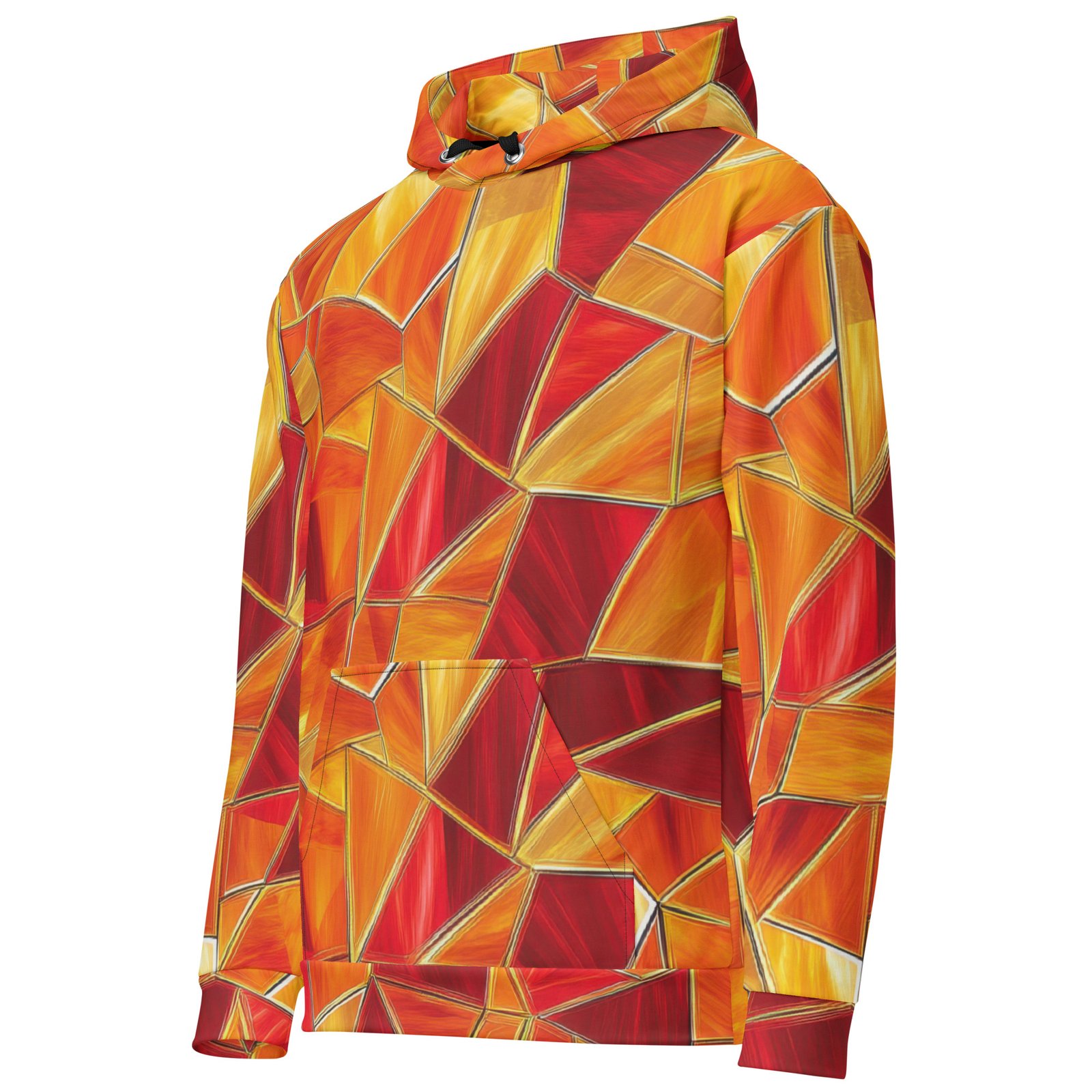 Orange Street Art Hoodie - Abstract Geometric Pullover Orange Street Art Hoodie - Abstract Geometric Pullover