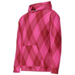 Pink Argyle Hoodie Classic Diamond Pattern Pullover