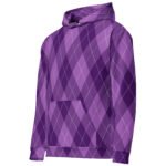 Purple Argyle Hoodie Classic Diamond Pattern Pullover