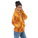 Orange Argyle Hoodie Classic Diamond Pattern Pullover