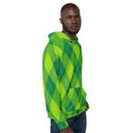 Green Argyle Hoodie Classic Diamond Pattern Pullover