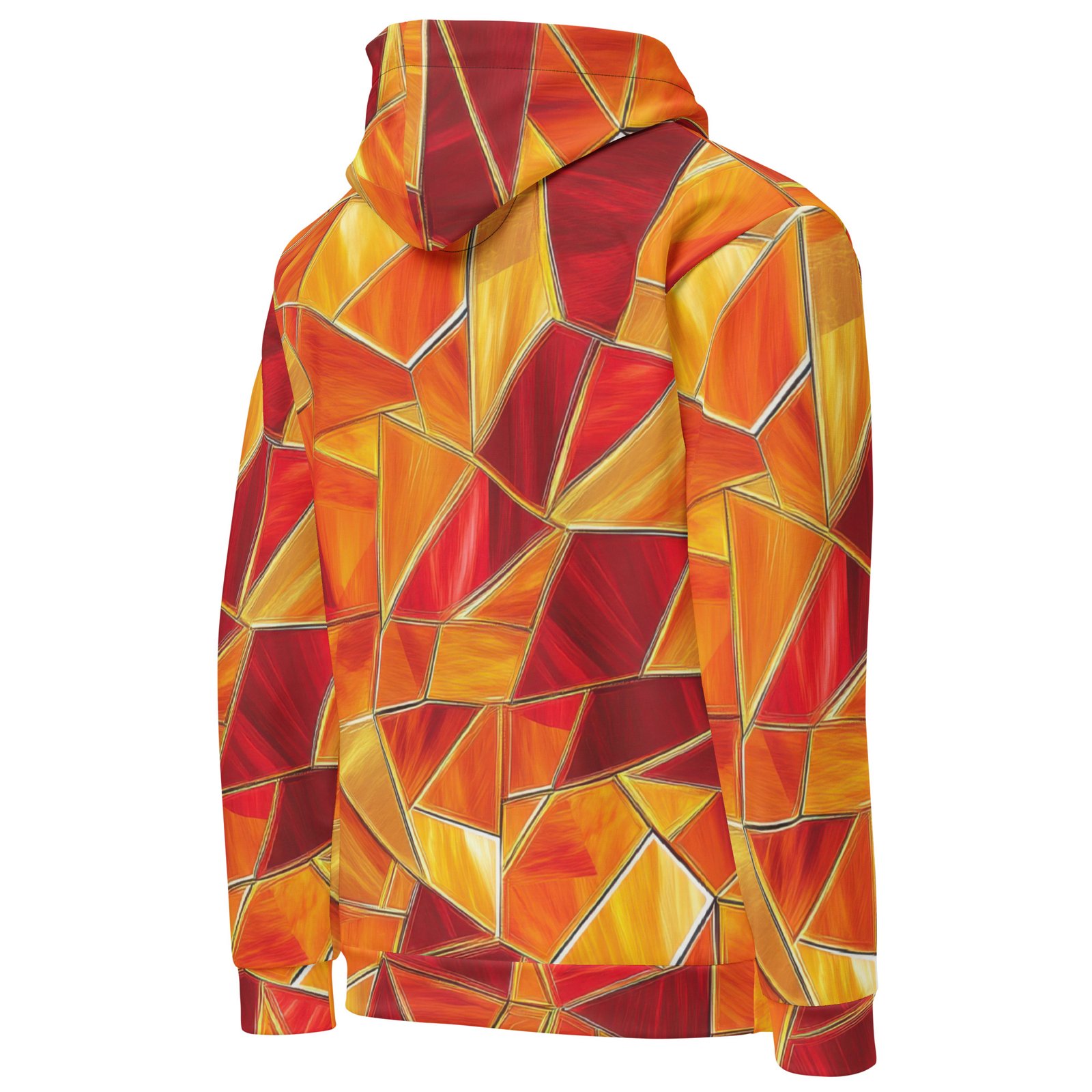 Orange Street Art Hoodie - Abstract Geometric Pullover Orange Street Art Hoodie - Abstract Geometric Pullover
