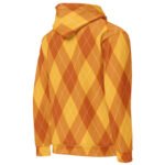 Orange Argyle Hoodie Classic Diamond Pattern Pullover