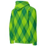 Green Argyle Hoodie Classic Diamond Pattern Pullover