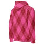 Pink Argyle Hoodie Classic Diamond Pattern Pullover